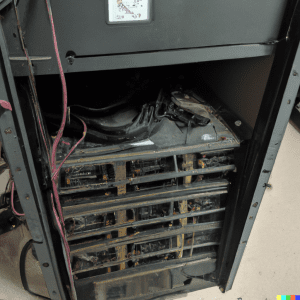 old rusty unused UPS system